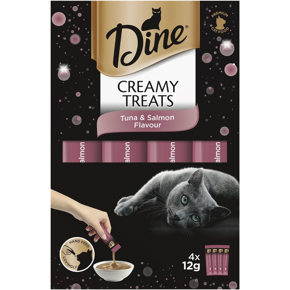 Dine Creamy Treats Tuna & Salmon Flavour Cat Treat (4 x 12 grams per pack)