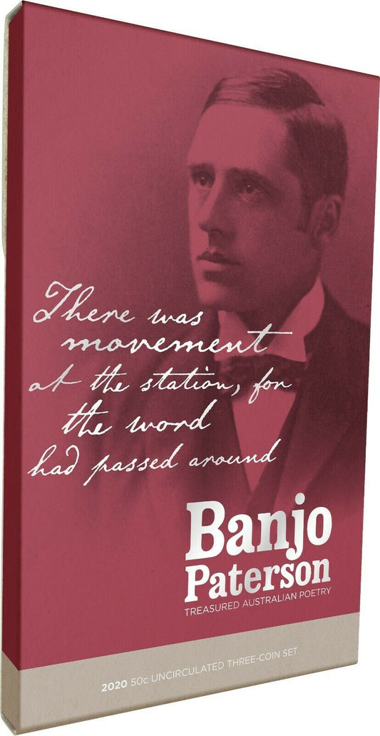 2020 50c Banjo Paterson Three coin set with Folder