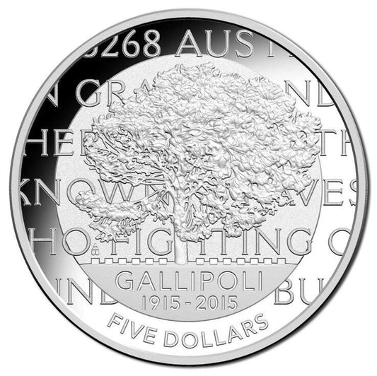 2015 $5 Gallipoli Landing 100th Anniversary 1oz Silver Proof Coin Royal Australian Mint