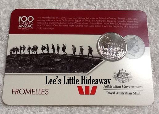 2016 Anzac to Afghanistan 20 cent coin - FROMELLES