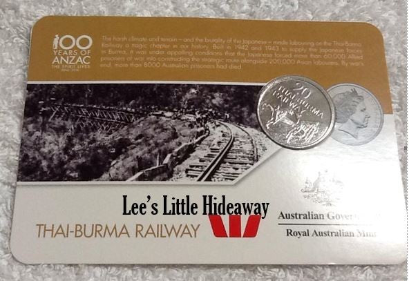 2016 Anzac to Afghanistan 20 cent coin - Thai-Burma Railway