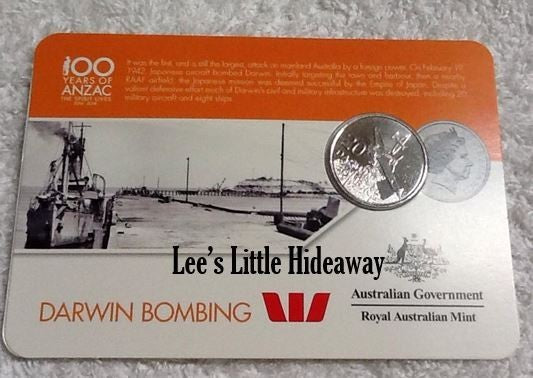 2016 Anzac to Afghanistan 20 cent coin - DARWIN BOMBING