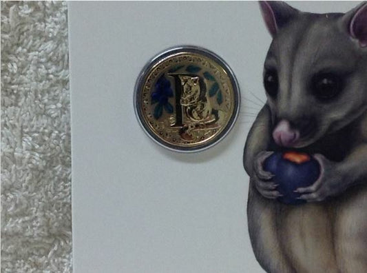 2016 Alphabet Collection Letter P $1 Coloured Frosted Coin RAM