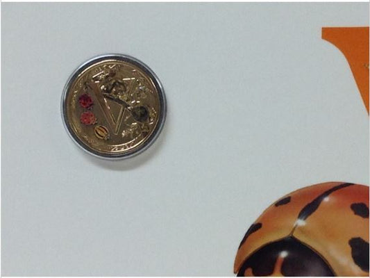 2016 Alphabet Collection Letter V $1 Coloured Frosted Coin RAM