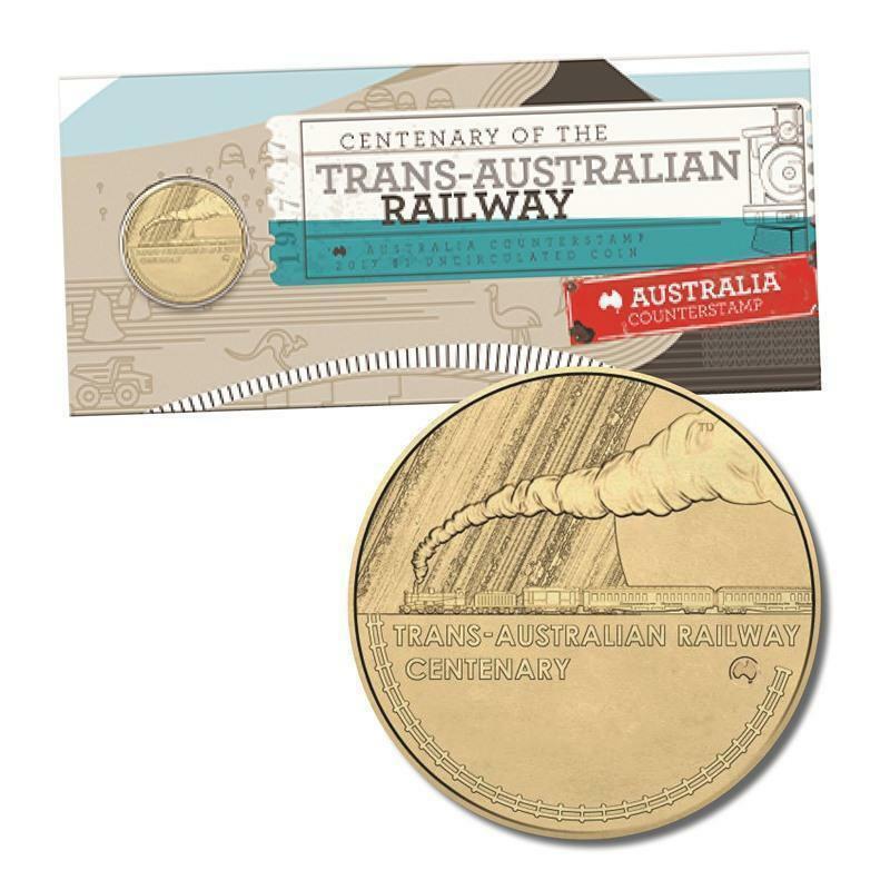 2017 $1 Centenary of the Trans-Australian Railway 'Australia' Map Counterstamp