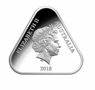 2018 $5 Coloured Fine Silver Proof Triangular Coin - Land Sea Air