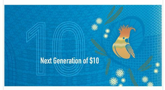 Next Generation of $10 banknote RBA official folder UNC
