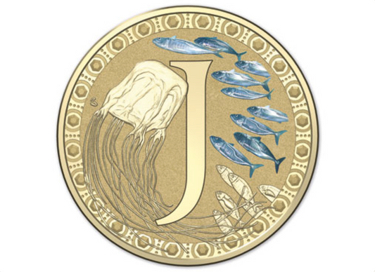 2015 Alphabet Collection Letter J $1 Coloured Frosted Coin RAM
