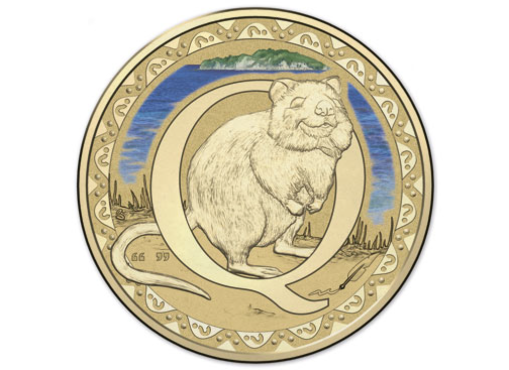 2015 Alphabet Collection Letter Q $1 Coloured Frosted Coin RAM
