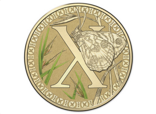 2015 Alphabet Collection Letter X $1 Coloured Frosted Coin RAM
