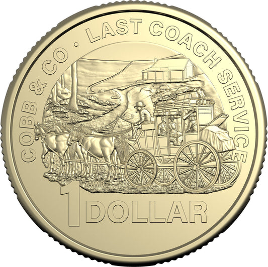 2024 Centenary of the Last Passenger Service in Australia $1 Cobb and Co Uncirculated coin