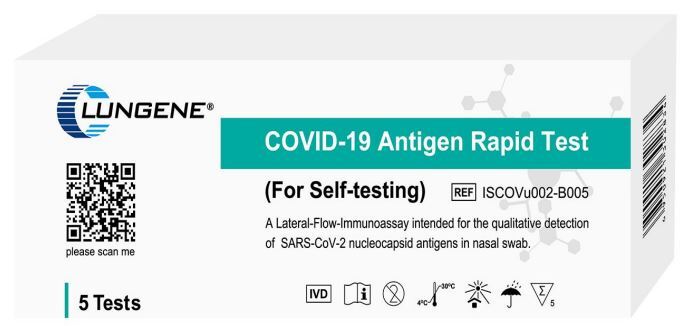 Clungene Nasal Swab Rapid Antigen Test (RAT) COVID-19 5 pack
