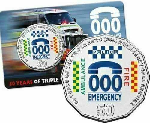 2011 Emergency 50 cent 50 Years of TRIPLE ZERO 000 coin