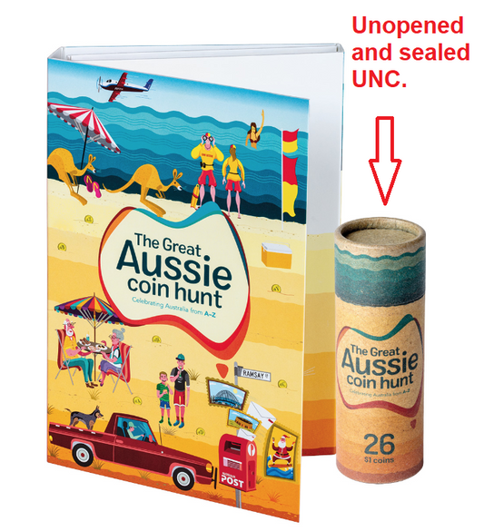 2019 $1 The Great Aussie Coin Hunt Folder & 26 coin Set - TUBE unopened and sealed UNC.