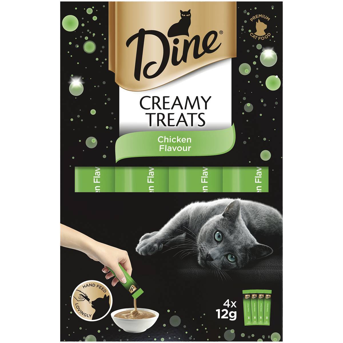 Dine Creamy Treats Flavour Cat Treat (4 x 12 grams per pack) x 4 packs