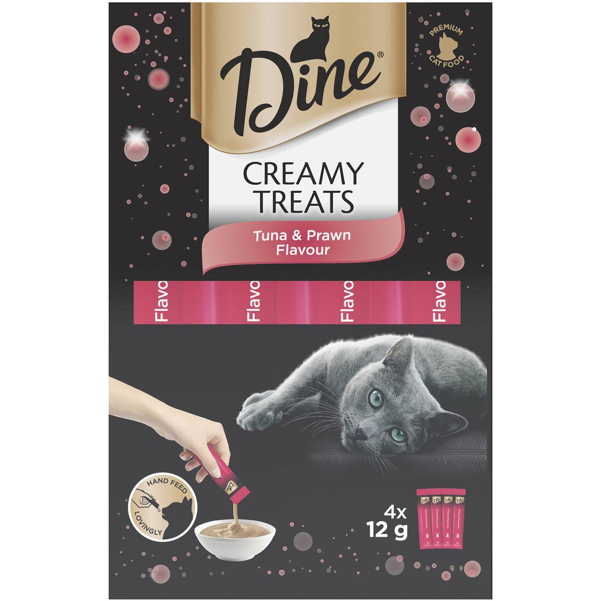 Dine Creamy Treats Flavour Cat Treat (4 x 12 grams per pack) x 4 packs