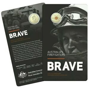 2020 Brave Fire Fighter "C" mintmark $2 Dollar Carded Coin UNC