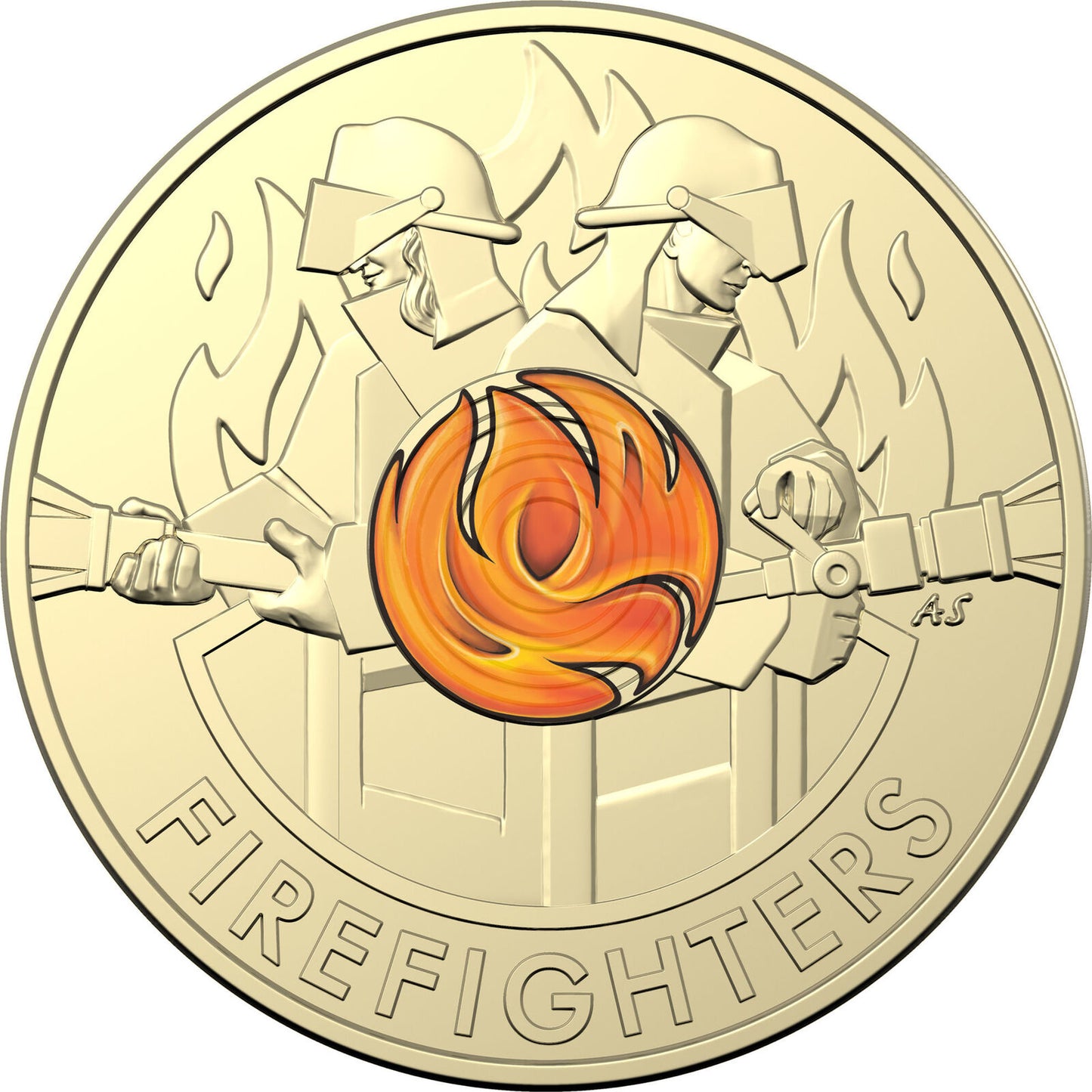 2020 $2 Coloured UNC Coin - Brave Australia's Firefighters Card (credit card size)