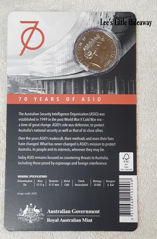 2019 50c ASIO UNC Uncirculated Coin