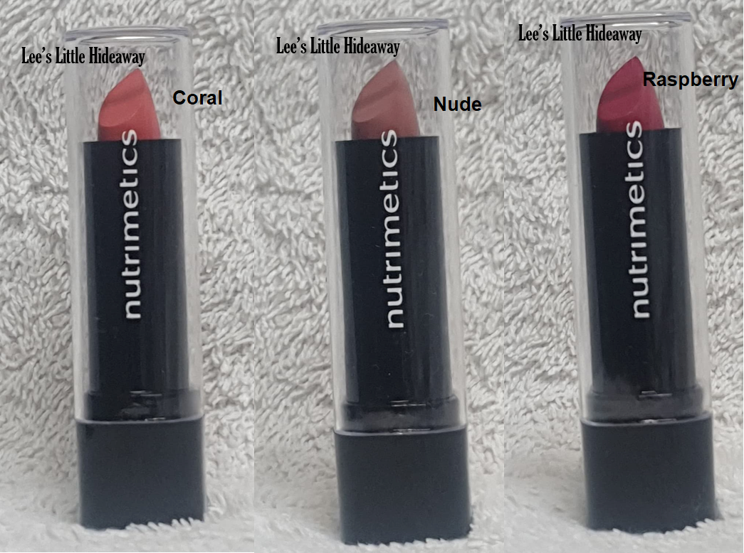 nc Nutrimetics Lipsticks x 3 - Coral, Nude & Raspberry