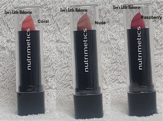 nc Nutrimetics Lipsticks x 3 - Coral, Nude & Raspberry