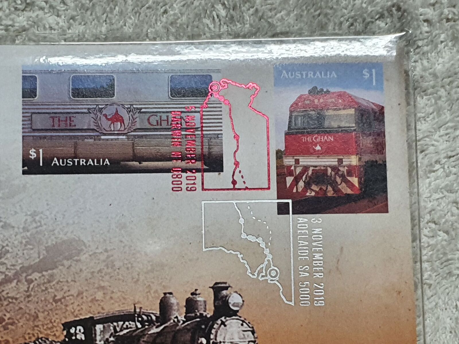 2019 Celebrating 90 Years of the Ghan 50 cent PNC - Stamp & Coin "Impressions" 