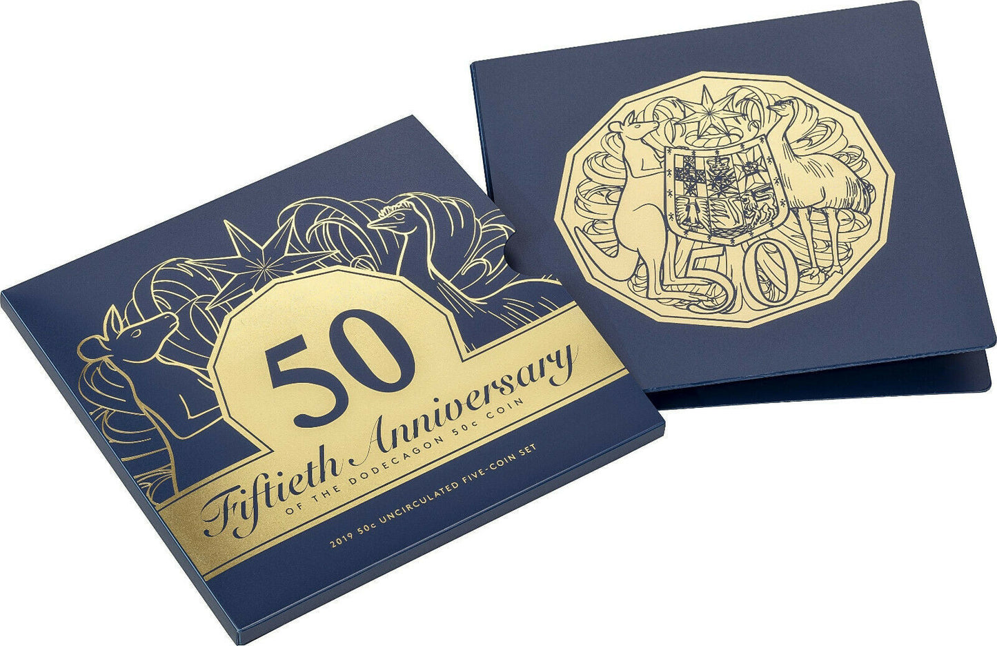 2019 50th ANNIVERSARY DODECAGON 50c 5 COIN UNCIRCULATED SET ROYAL AUSTRALIAN MINT