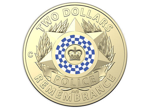 2019 $2 Coloured Coin "C" Mintmark - Police Remembrance