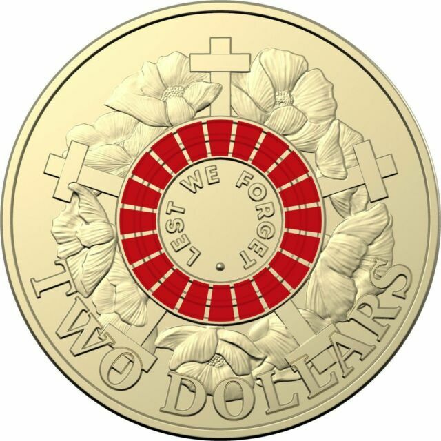 2018 $2 Remembrance Lest We Forget (Red) 