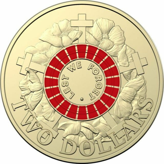 2018 $2 Remembrance Lest We Forget (Red) 