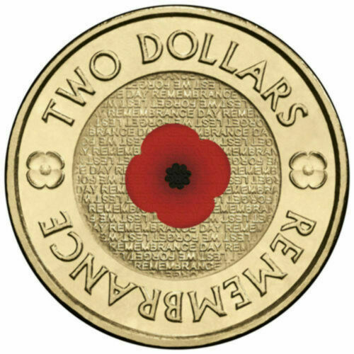 2012 $2 red poppy commemorative UNCIRCULATED - RSL card with plastic cover