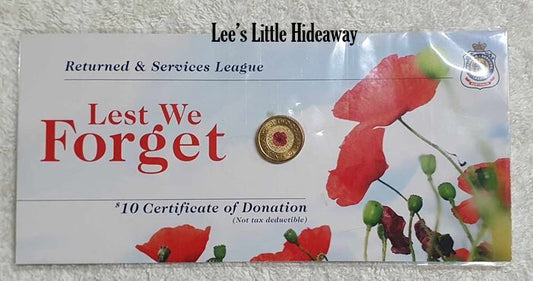 2012 $2 red poppy commemorative UNCIRCULATED - RSL card with plastic cover