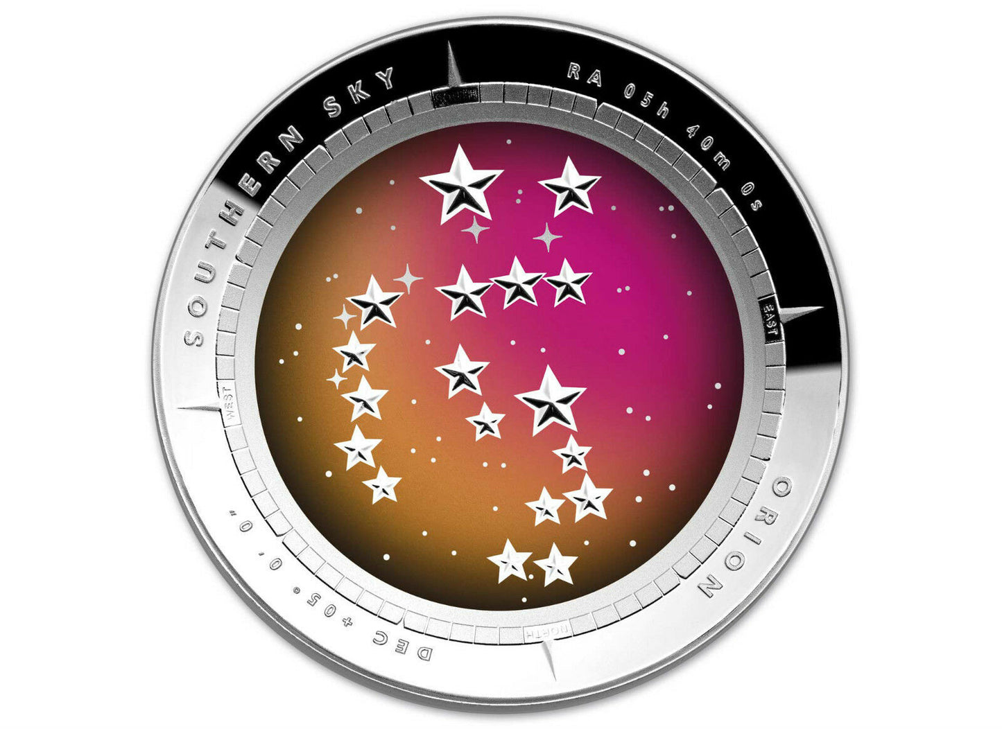 2014 $5 SOUTHERN SKIES ORION 1oz SILVER COLOURED DOMED COIN