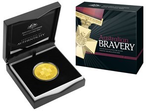 2015 $5 Gold-plated Fine Silver Frosted Uncirculated Australian Bravery Coin Royal Australian Mint