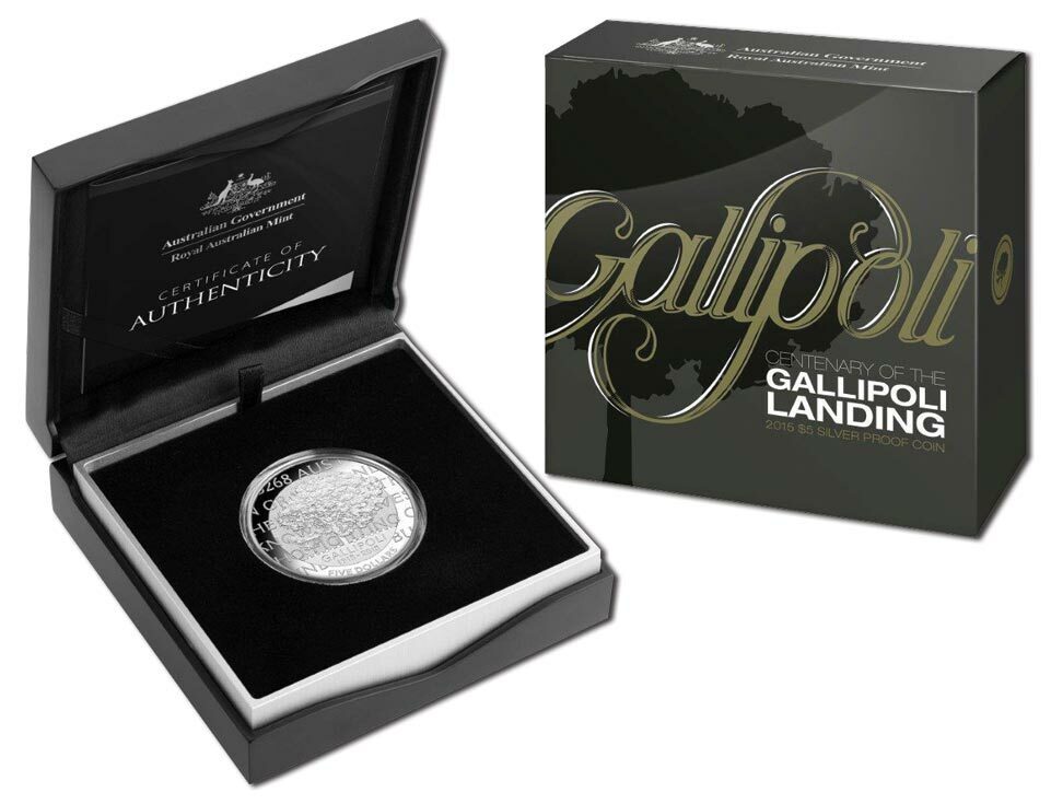 2015 $5 Gallipoli Landing 100th Anniversary 1oz Silver Proof Coin Royal Australian Mint