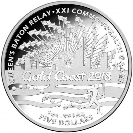 2017 $5 Queen's Baton Relay Silver Proof Coin Royal Australian Mint