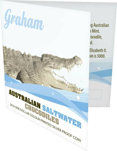 2014 $1 Australian Crocodiles Graham Silver Proof Coin Royal Australian Mint