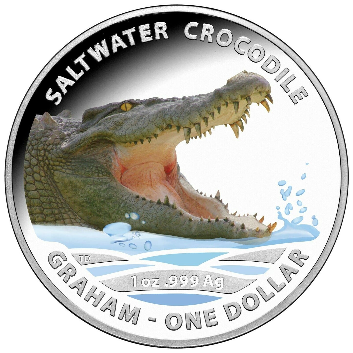 2014 $1 Australian Crocodiles Graham Silver Proof Coin Royal Australian Mint