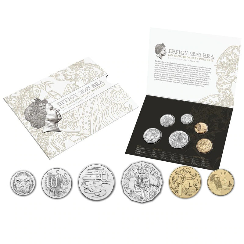 2017 Uncirculated 6 Coin Year Mint Set - Effigy of an Era - Ian Rank-Broadley Portrait Royal Australian Mint
