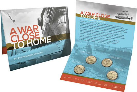 2017 $1 AlBr Uncirculated 4 Coin Set - A War Close To Home Royal Australian Mint