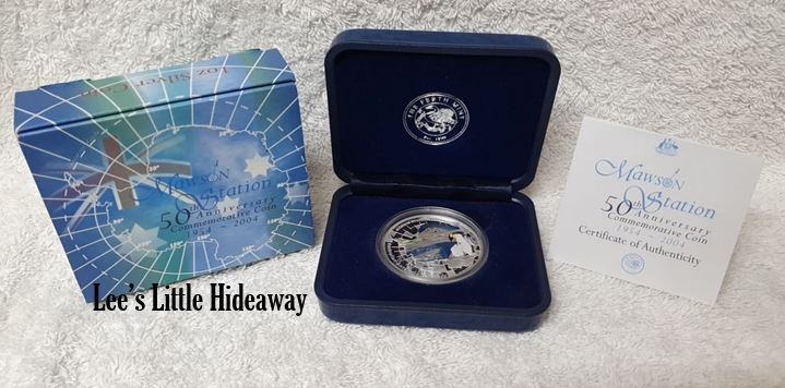 2004 $1 1oz Silver Coin - Mawson Station 50th Anniversary Commemorative Coin 1954 - 2004. The Perth Mint
