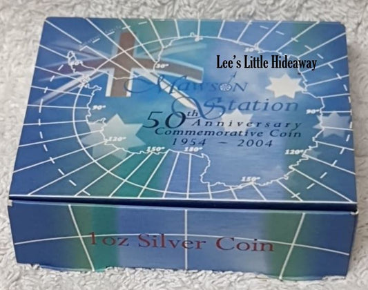 2004 $1 1oz Silver Coin - Mawson Station 50th Anniversary Commemorative Coin 1954 - 2004. The Perth Mint