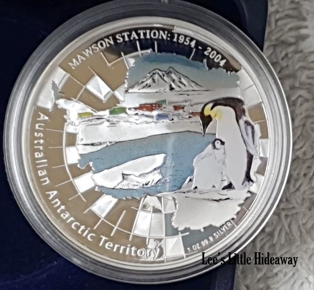 2004 $1 1oz Silver Coin - Mawson Station 50th Anniversary Commemorative Coin 1954 - 2004. The Perth Mint