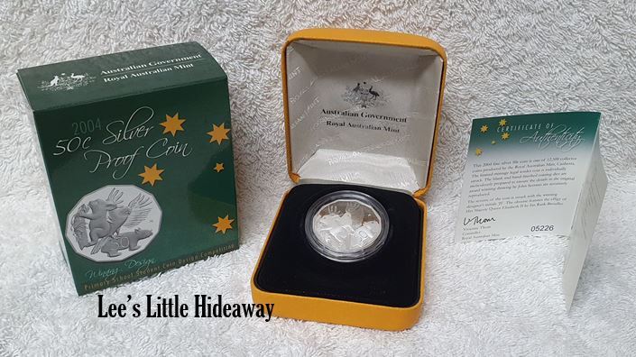 2004 50 cent Silver Proof Coin Winning Design Primary School Student Coin Design Competition Royal Australian Mint