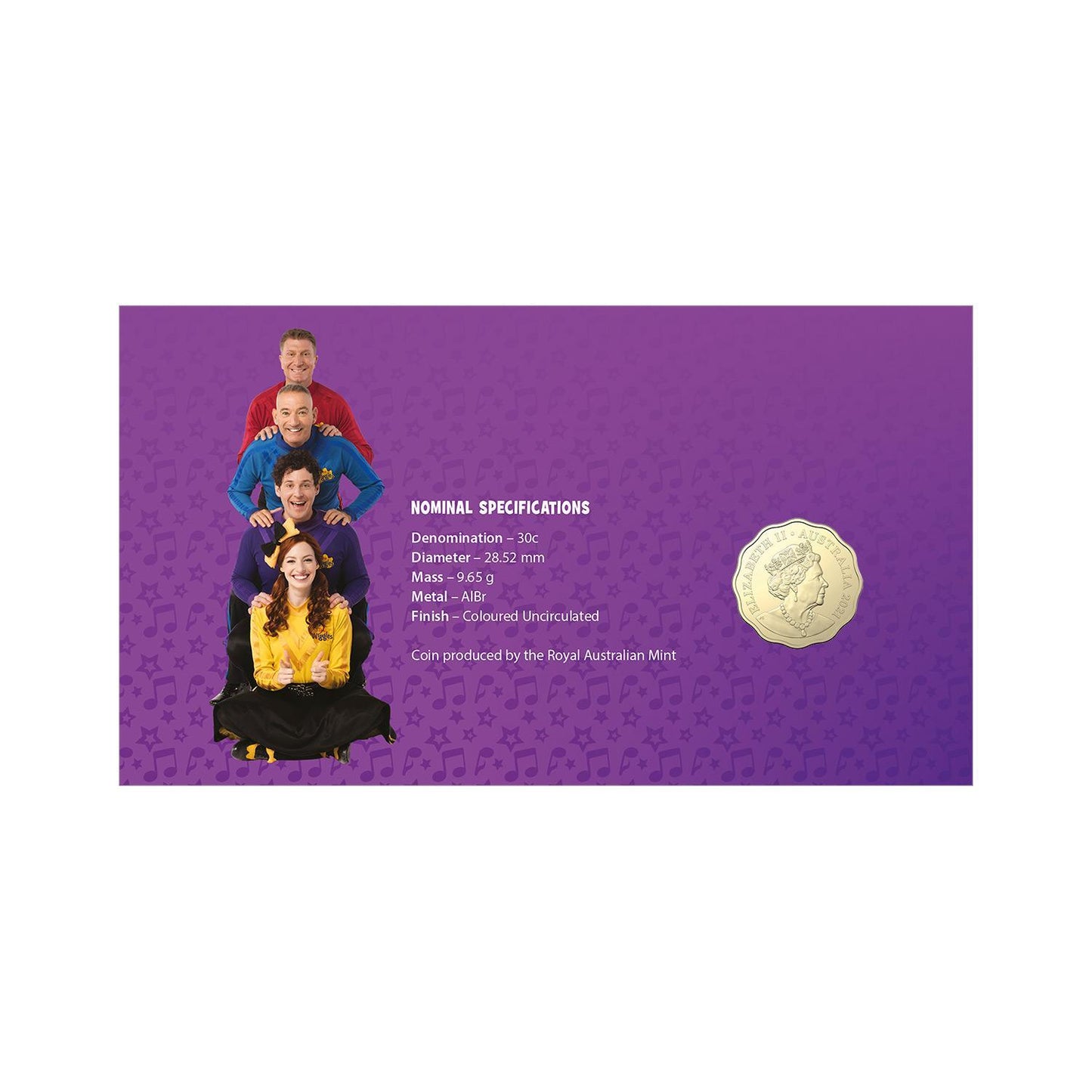 2021 The Wiggles 30 Years New Postal Numismatic Cover (PNC) 