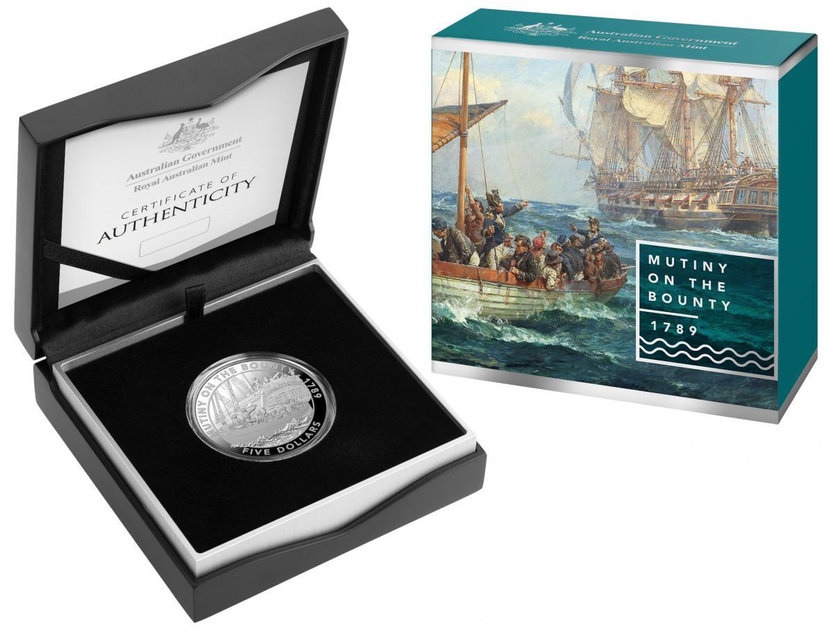 2019 $5 Mutiny And Rebellion: The Bounty 1oz Silver Proof Coin Royal Australian Mint