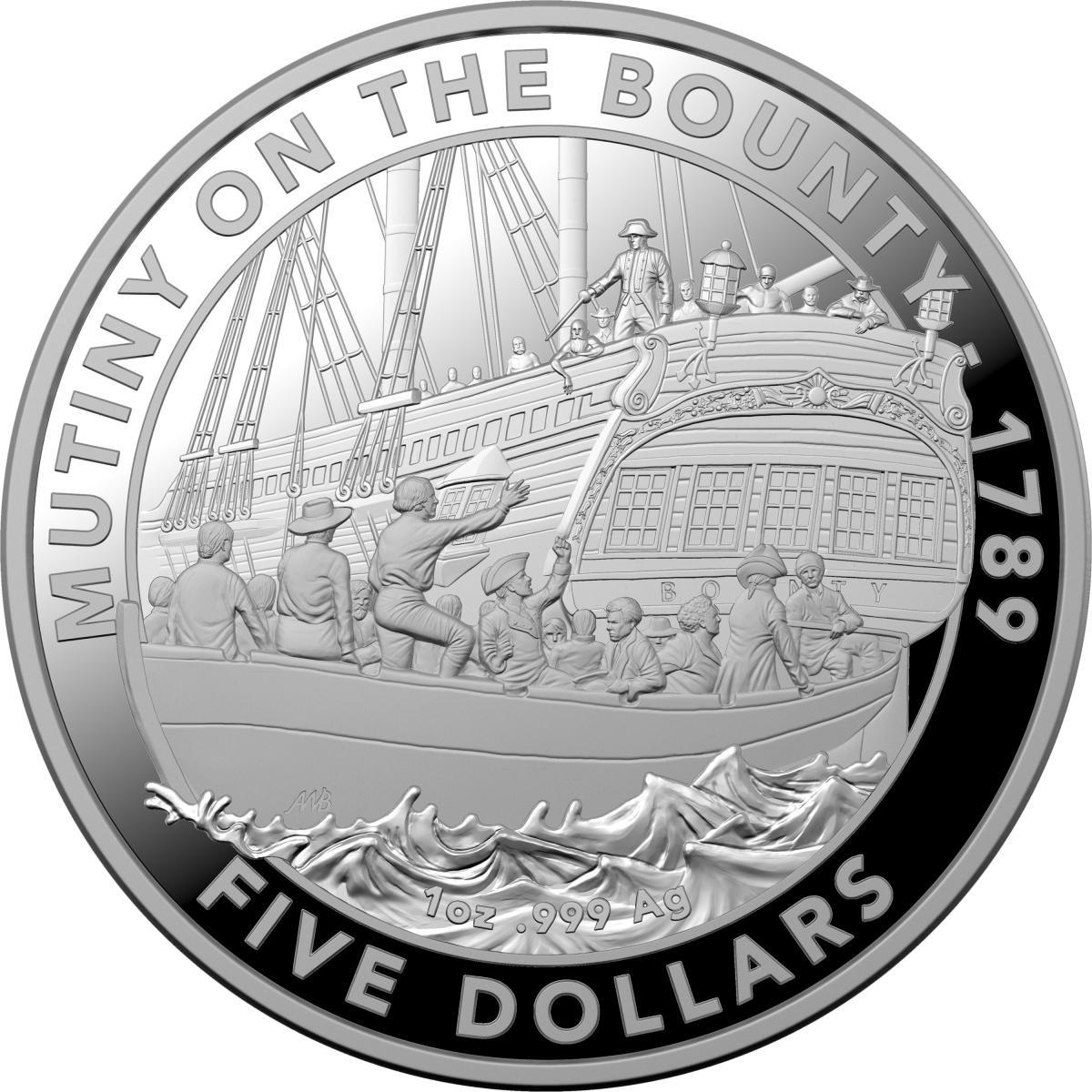 2019 $5 Mutiny And Rebellion: The Bounty 1oz Silver Proof Coin Royal Australian Mint