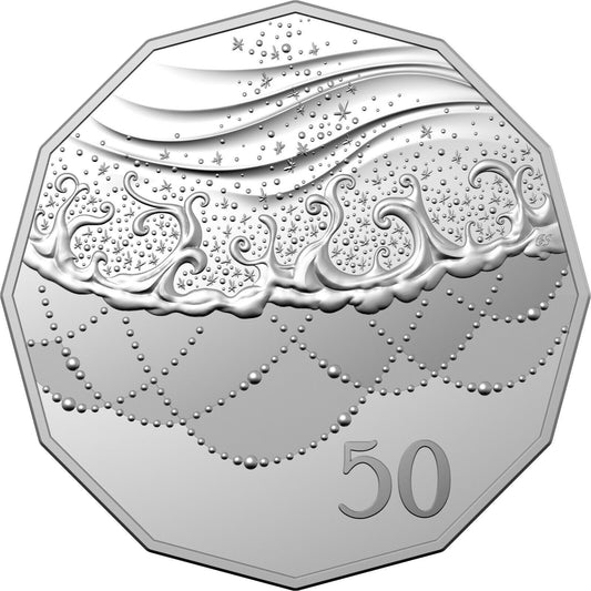 2021 50c Uncirculated Coin Merry Christmas Decoration - coin on card