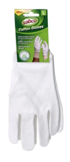 Sabco LARGE Premium Cotton Gloves - 1 Pair (Size L) - perfect for coin or jewellery handling