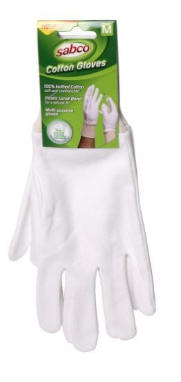 Sabco MEDIUM Premium Cotton Gloves - 1 Pair (Size M) - perfect for coin or jewellery handling